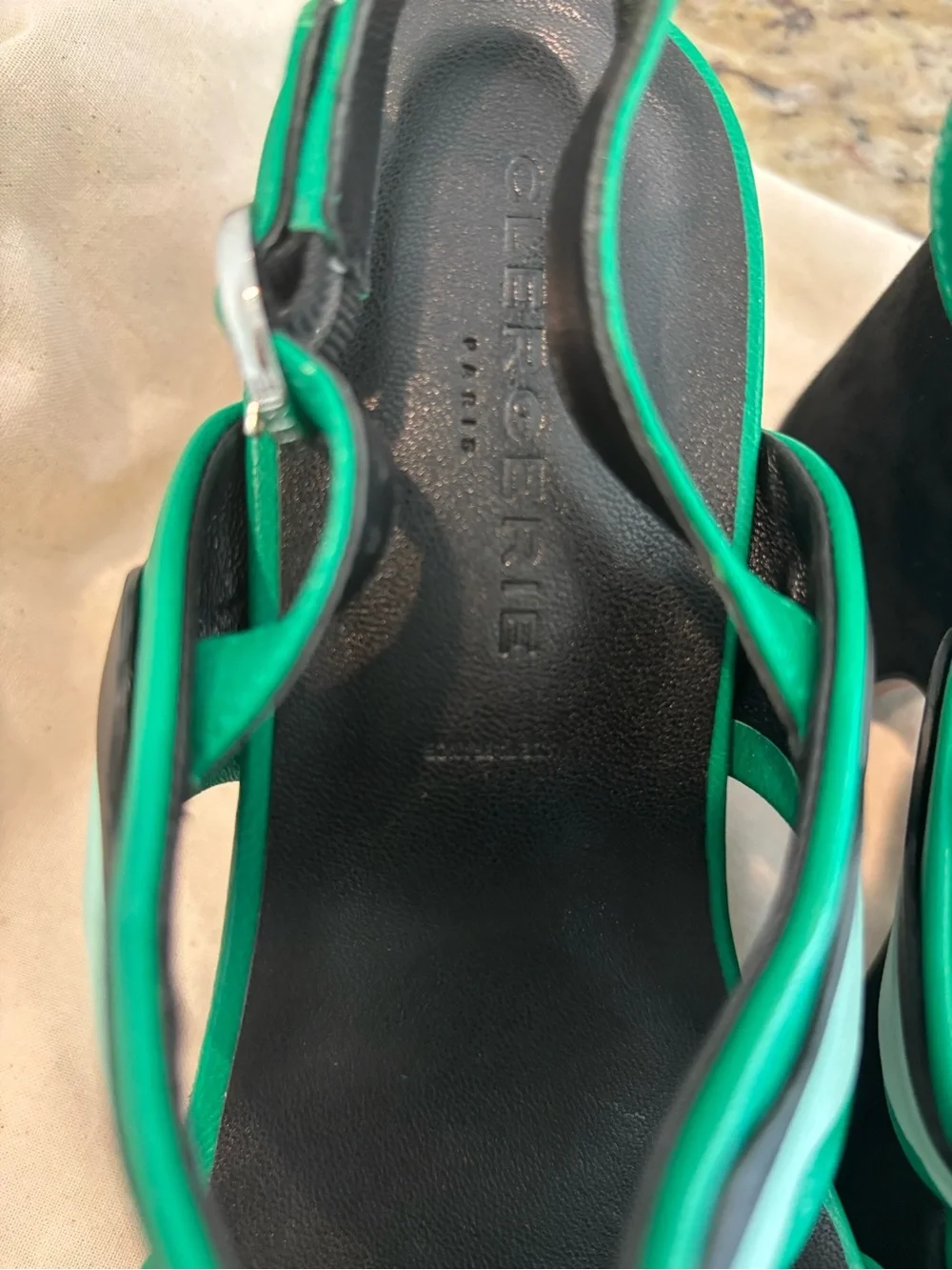 Clergerie Paris -Green & Black Platform Sandals - Women